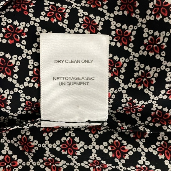 Joie Silk Blouse Top V-Neckline 3/4 Length Sleeves Floral Geometric Print Medium - Picture 9 of 10